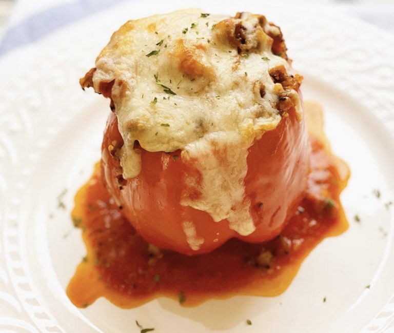 Quinoa and lean ground beef stuffed Peppers Fink Fitness